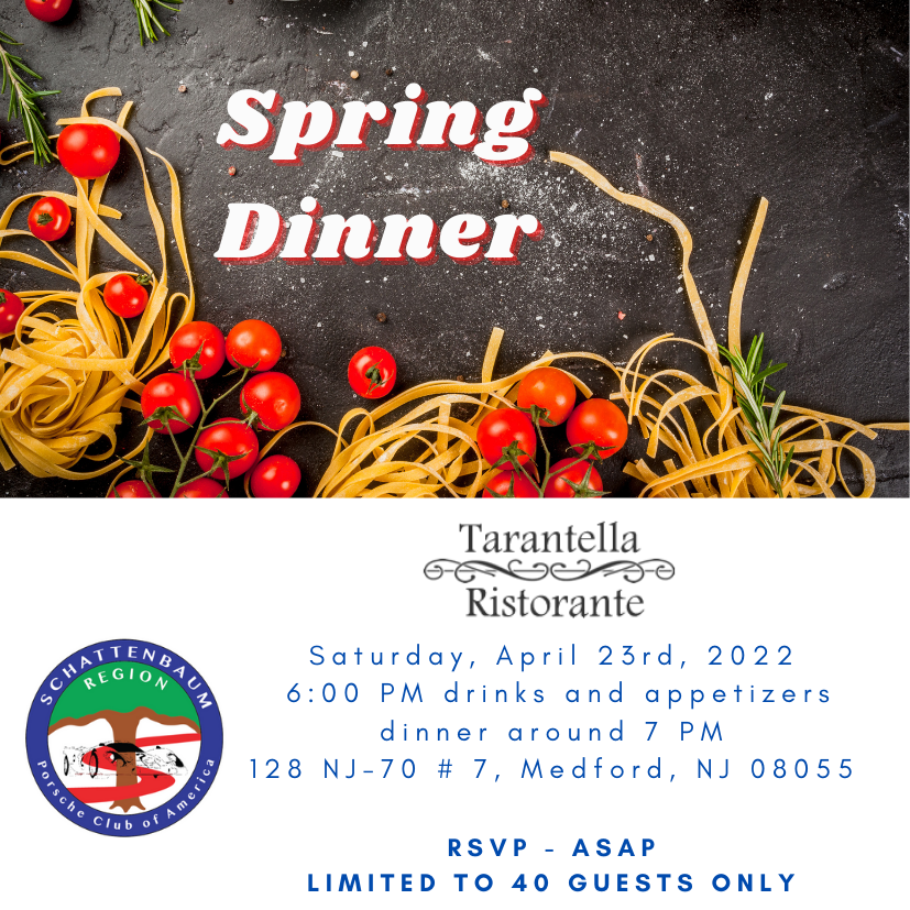 Spring Social Dinner - Tarantella Medford, NJ