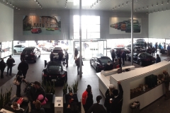 Wide-angle shot inside Princeton Porsche